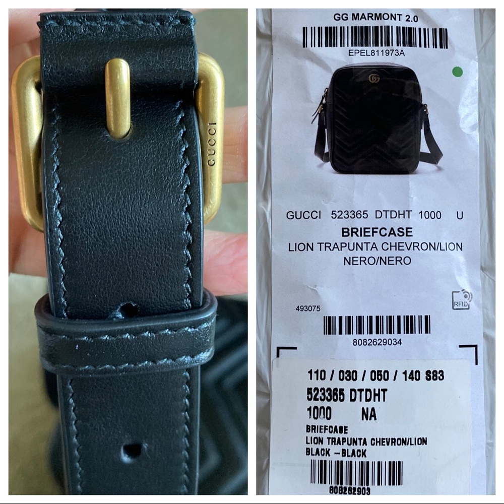 Gucci Black GG Marmont Messenger Crossbody Bag - Picture 6 of 7